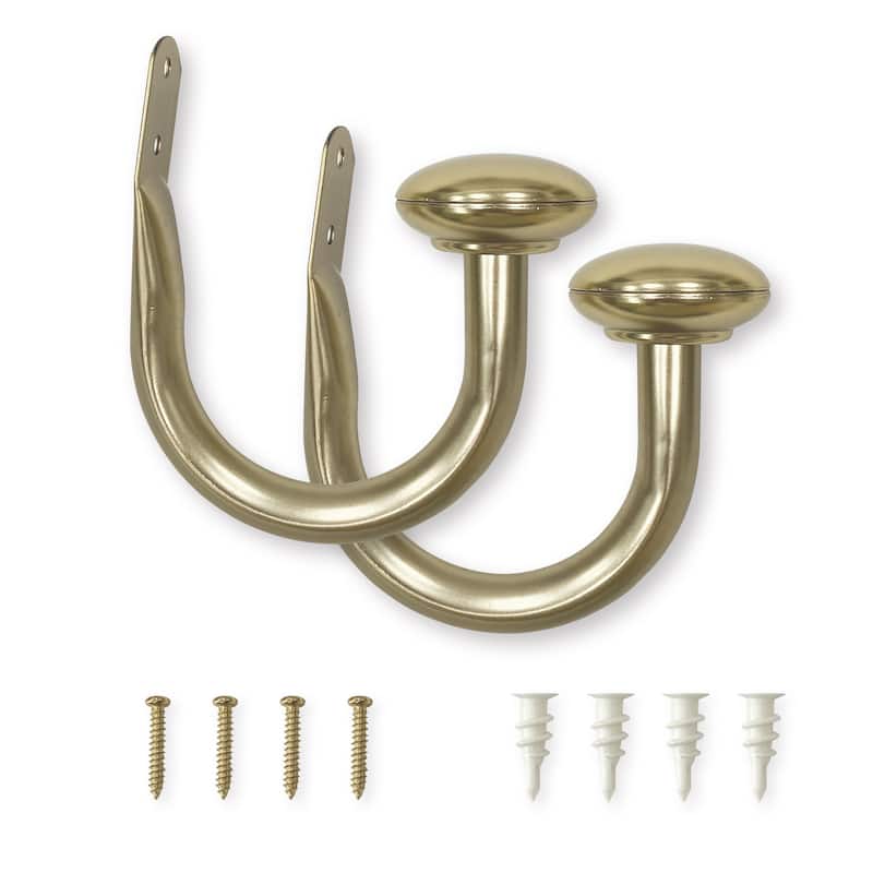 Lumi 3/4 in. Dia. Curtain Holdback (2-Pack / 4-Pack) - 2 PACK - Champagne