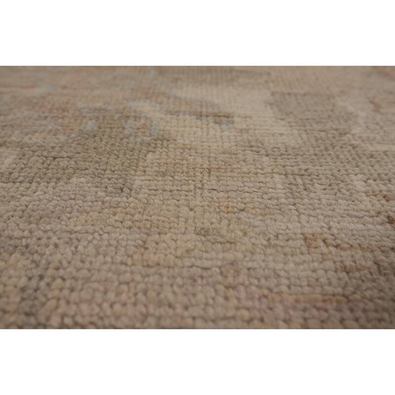 Vegetable Dye Oushak Large Square Area Rug Hand-Knotted Wool Carpet - 12'5"x 12'4"