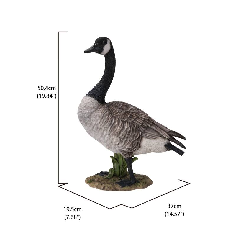 19.75" Standing Canada Goose Outdoor Garden Statue