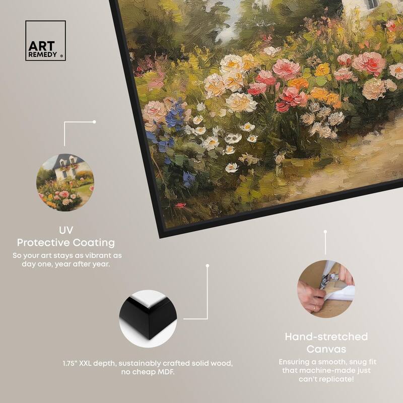 Floral Welcome Canvas by Art Remedy