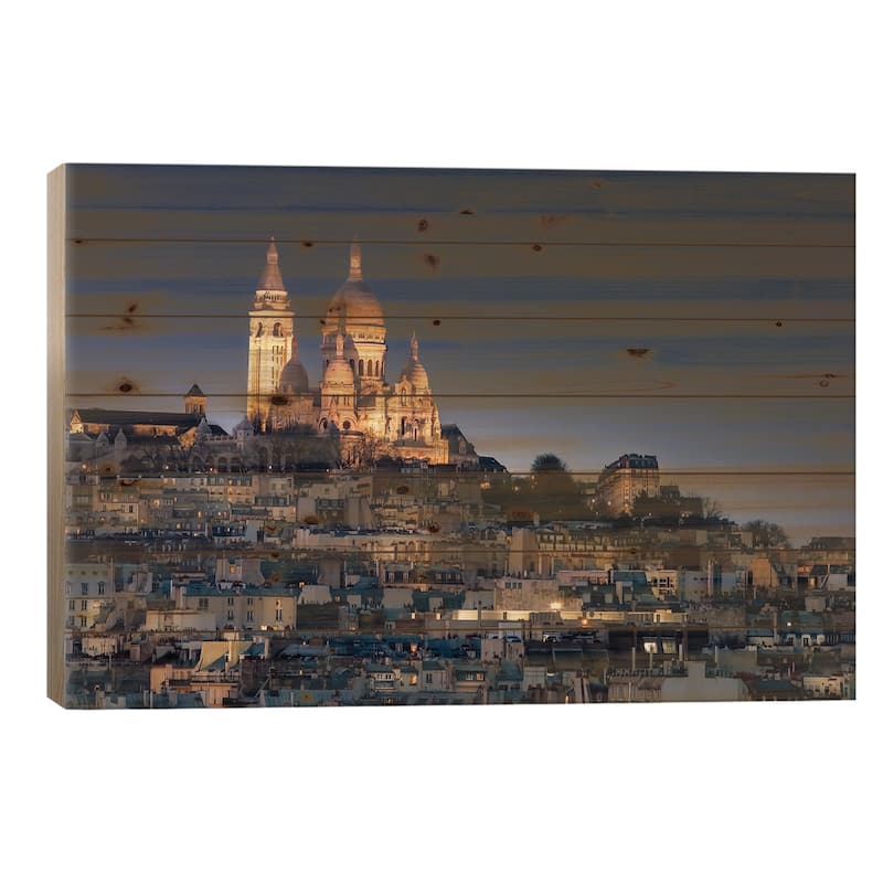 Sacred Heart Of Montmartre, Paris III Print On Wood by Jérôme Labouyrie - Multi-Color - 26x40x1.5