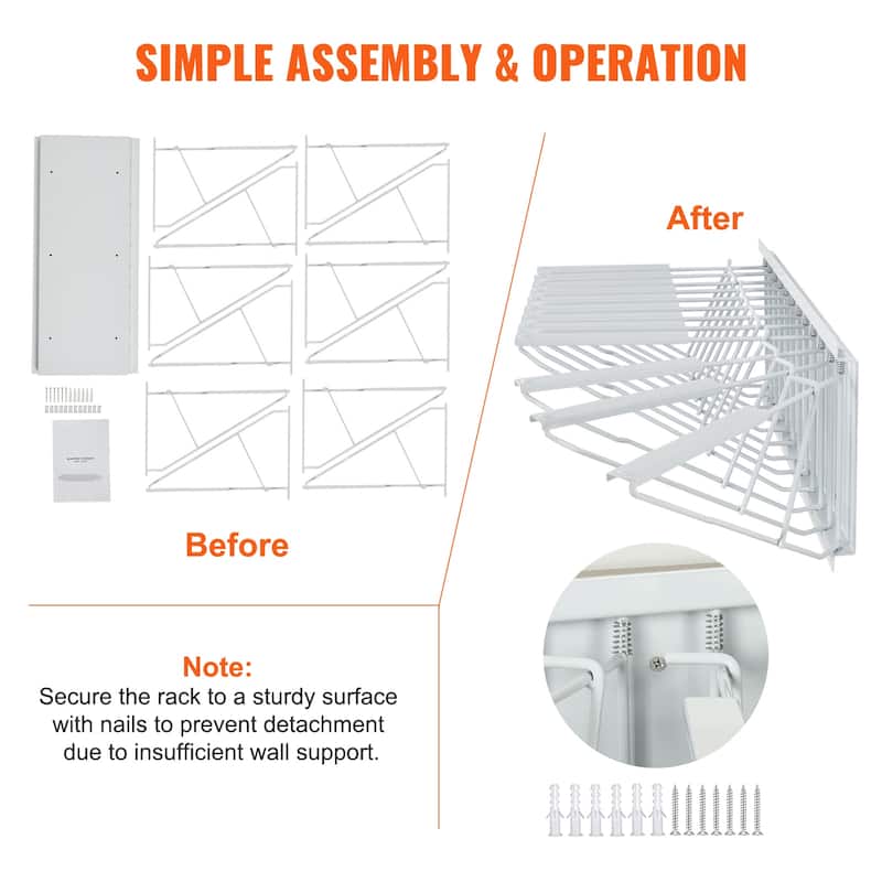 Wall Mount Blueprint Storage Rack - Holds up to 1200 Blueprints, Hanging Blueprint Holder with 12 Pivot Brackets