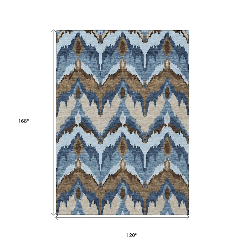 HomeRoots Ikat Transitional Rectangle Outdoor Rug