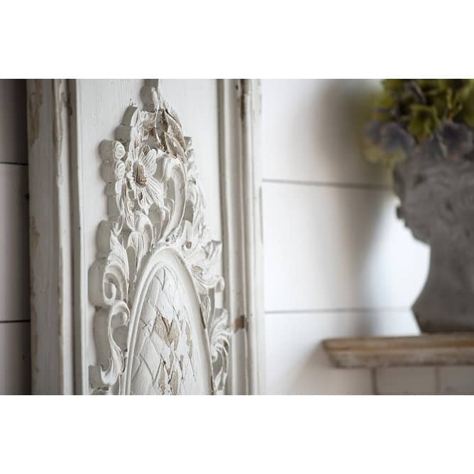 Bohemian Style Large Art Board Wall Decor Rectangular Sculpture with White Finish, for Birthday and Housewarming Party