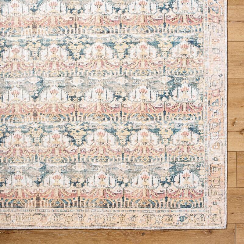 Livabliss Traditional Amelie Border Washable Area Rug