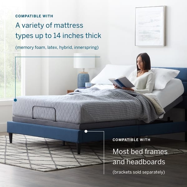 Lucid 10-inch Gel & Aloe Vera Hybrid Mattress and Deluxe Adjustable Bed Set  - Bed Bath & Beyond - 28070370