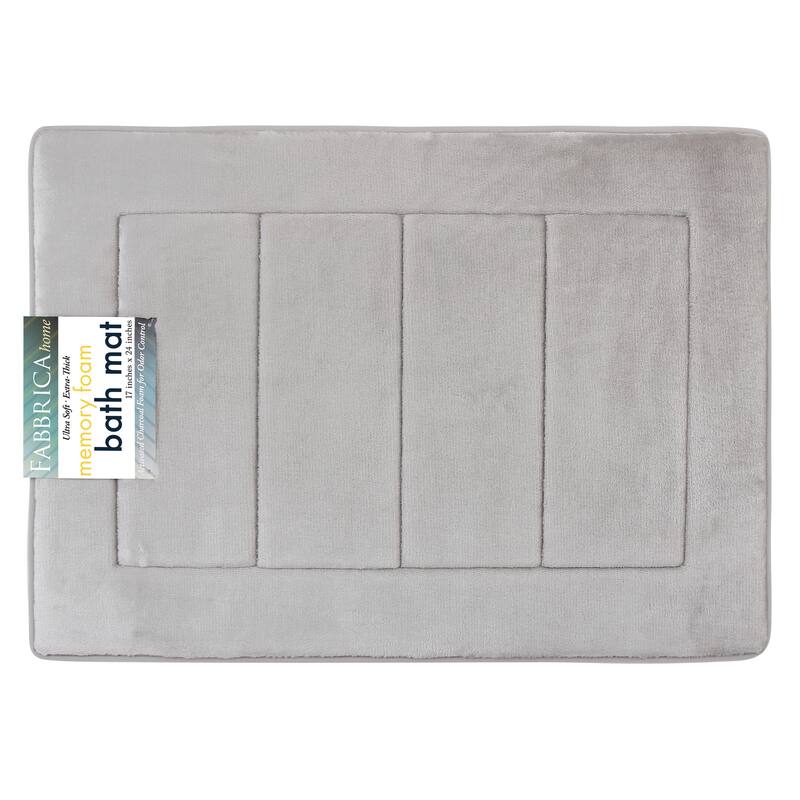 FABBRICA HOME Ultra-Soft Extra-Thick Memory Foam Bath Mat 17 in x 24 in - 17x24 - Slate Grey