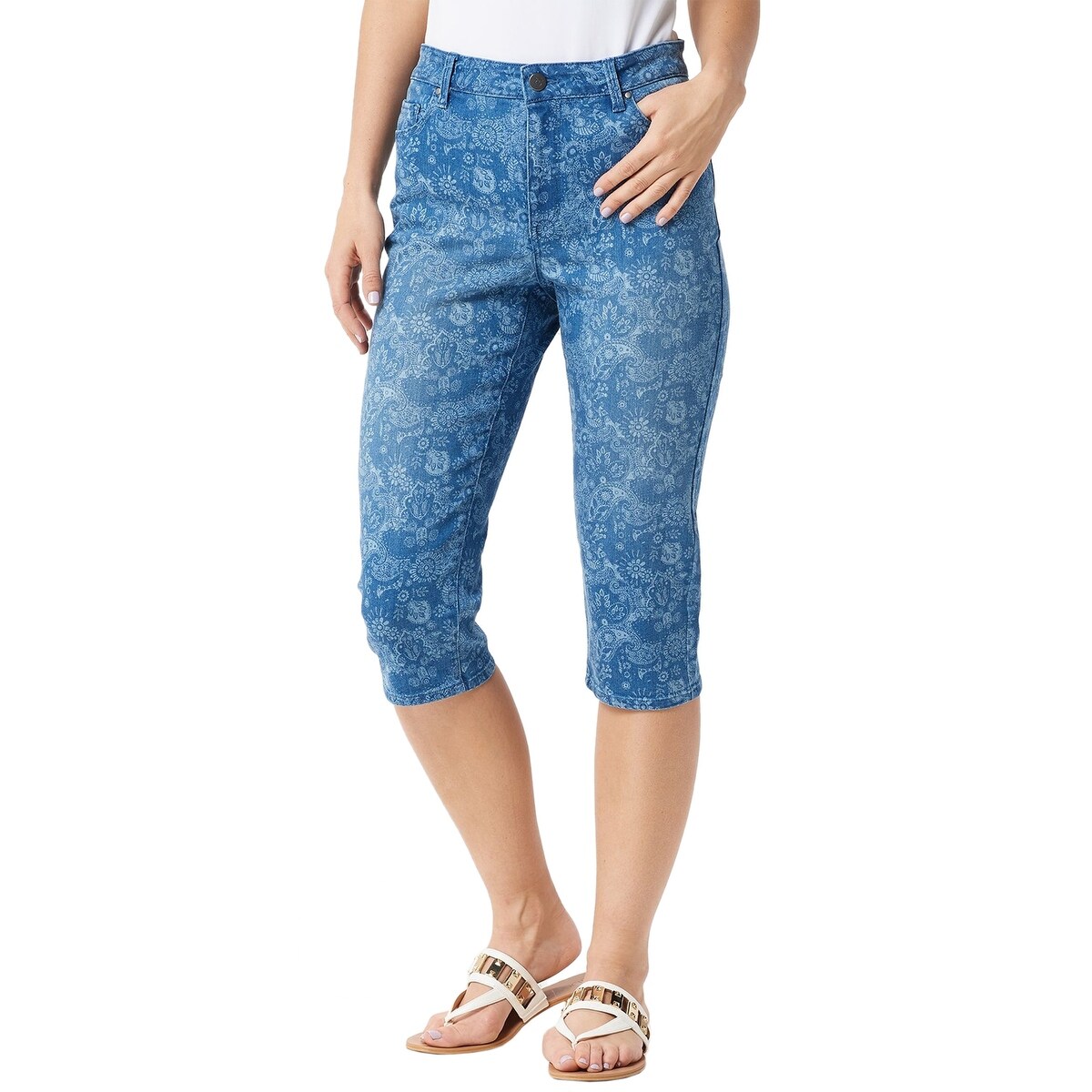 ladies denim pedal pushers