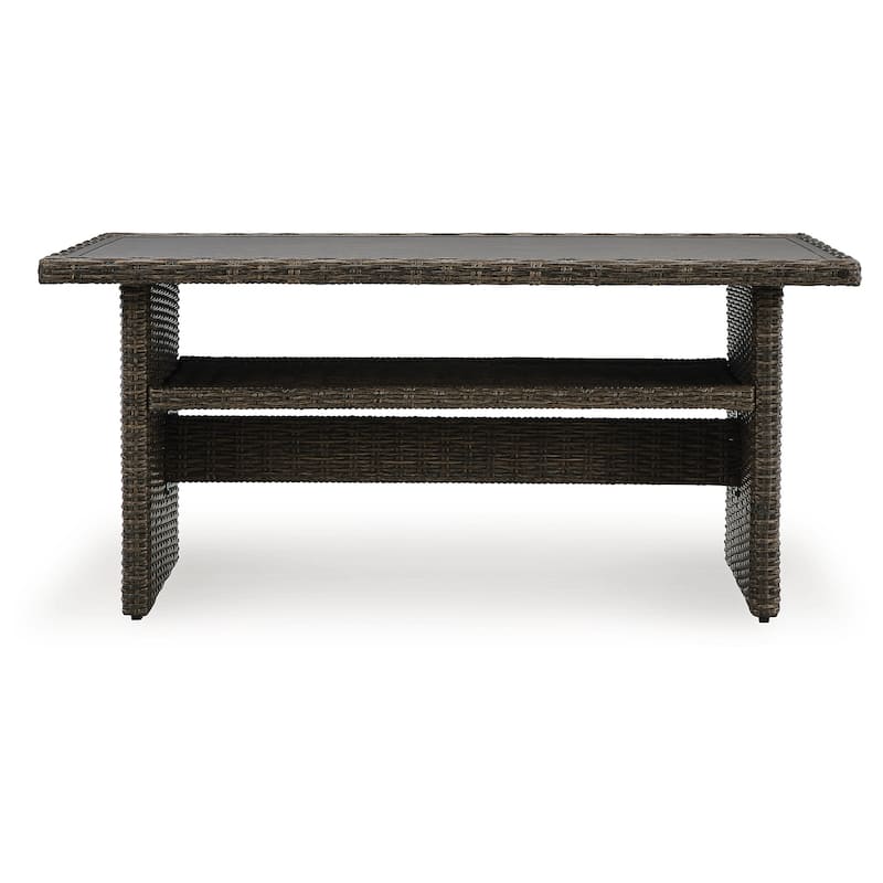 Signature Design by Ashley Brook Ranch Brown/Beige 4-Piece Outdoor Package - 111.5" W x 86.38" D x 37.5" H