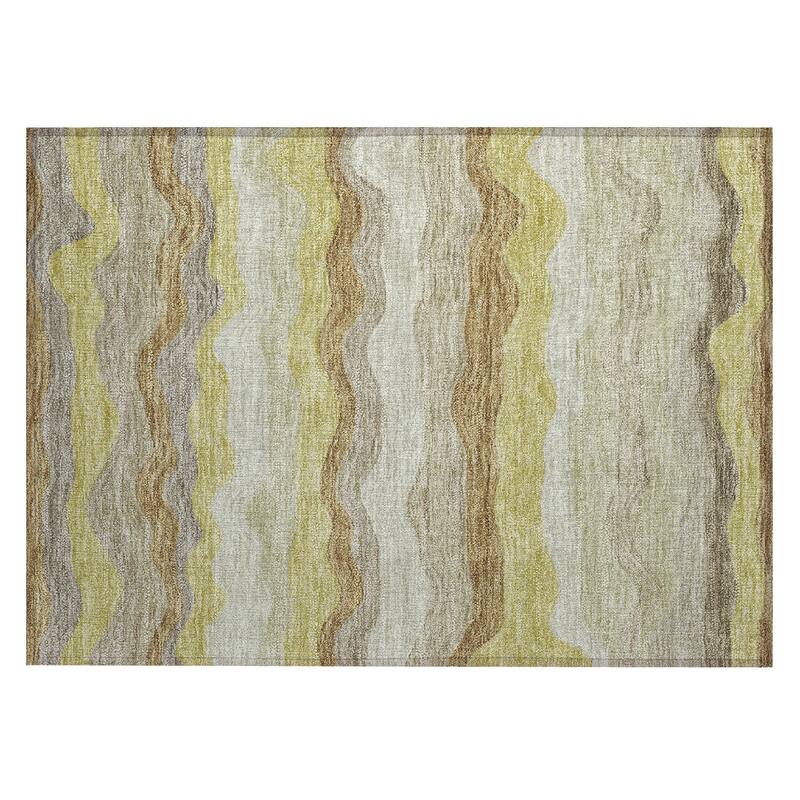 Machine Washable Indoor/ Outdoor Ombre Stripes Chantille Rug