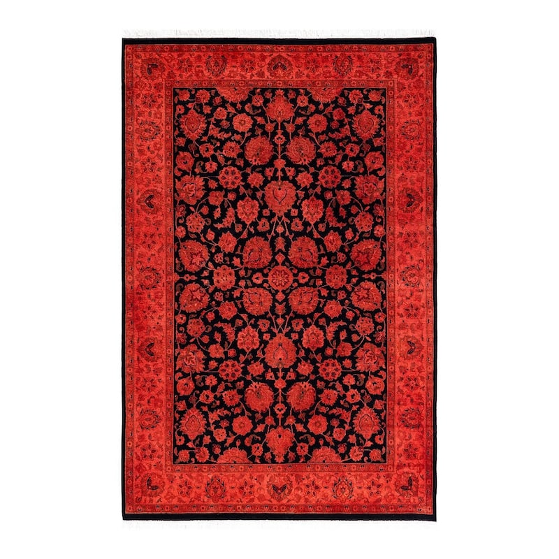 Overdyed, One-of-a-Kind Hand-Knotted Area Rug - Pink - 4' 1" x 6' 2"