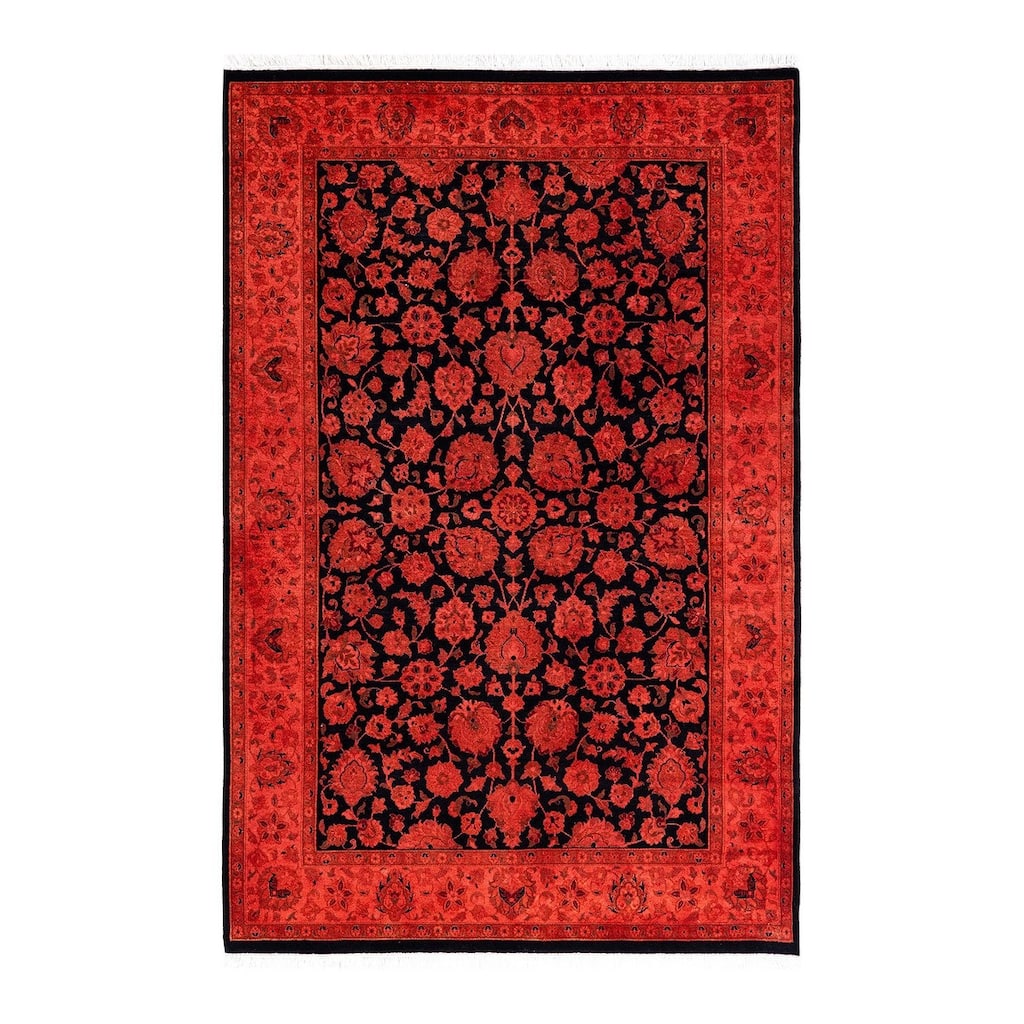 Overdyed, One-of-a-Kind Hand-Knotted Area Rug - Pink - 4' 1" x 6' 2"