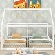preview thumbnail 3 of 18, Twin Size House Platform Beds with Rails, Floor Bed Frame