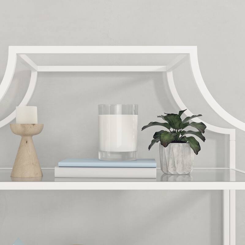 Wood Bookcase with Metal Shelves - 30" W x 14.57" D x 70.87" H