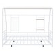 preview thumbnail 14 of 12, Twin Metal House Bed with Trundle, Sturdy Bedframe w/Built-in Shelf and Grid for Kids Bedroom, Dorm, No Box Spring Needed, White