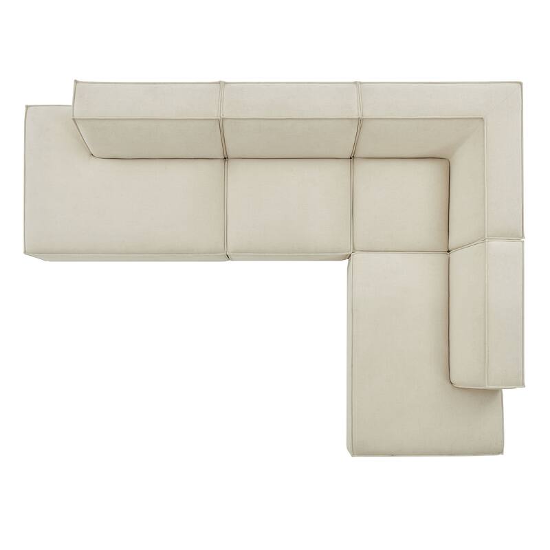 Restore 4-Piece Performance Fabric Upholstered Modular L-Shaped Armless Sectional Sofa