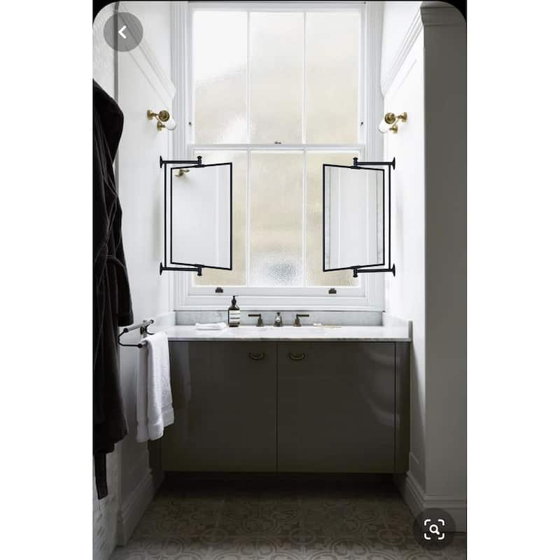 TEHOME Correon Pivot-N-View Rectangle Mirror for Window Bathroom Vanity - 14'' x 22''