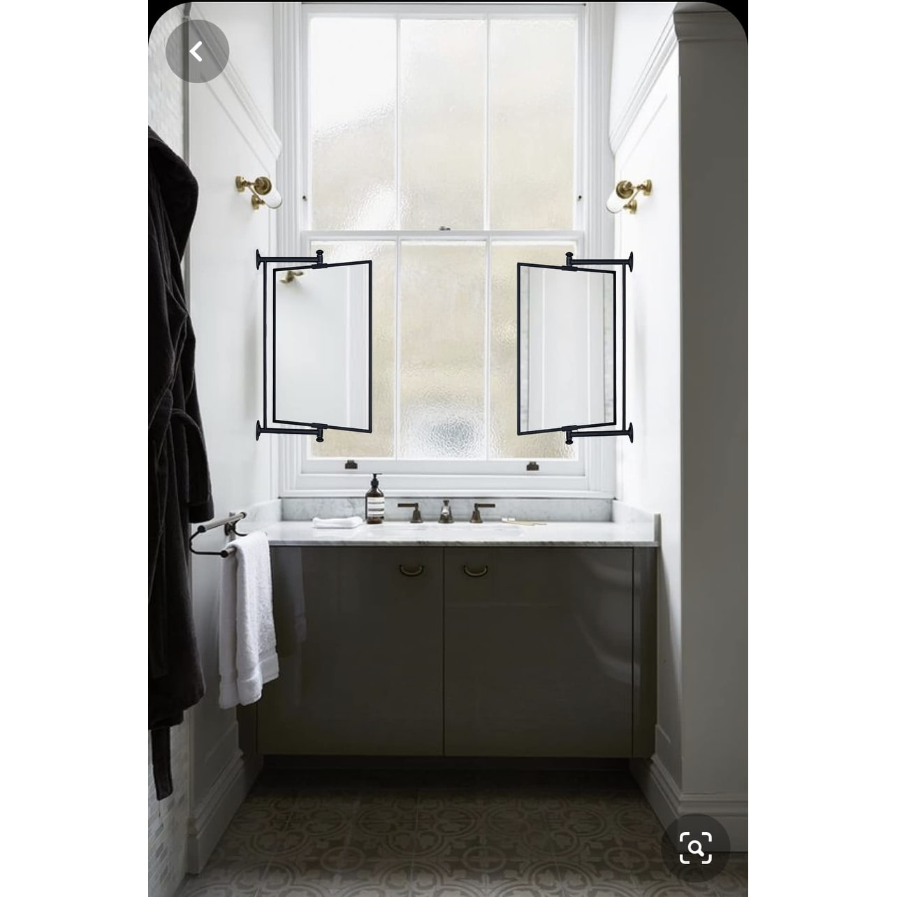 TEHOME Correon Pivot-N-View Rectangle Mirror for Window Bathroom Vanity - 14'' x 22''