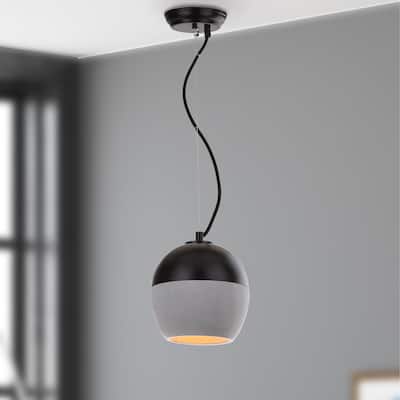 SAFAVIEH Lighting Kira Adjustable 1-light Grey / Black Pendant - 7.875"x7.875"x10-82" - 8" W x 8" D x 10-82" H