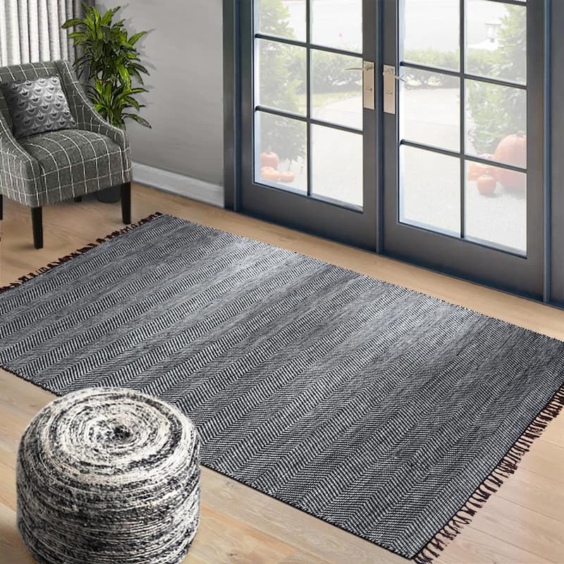 Hand Woven Chloe Design Diamond Flat Weave Wool Traditional Oriental Area Rug