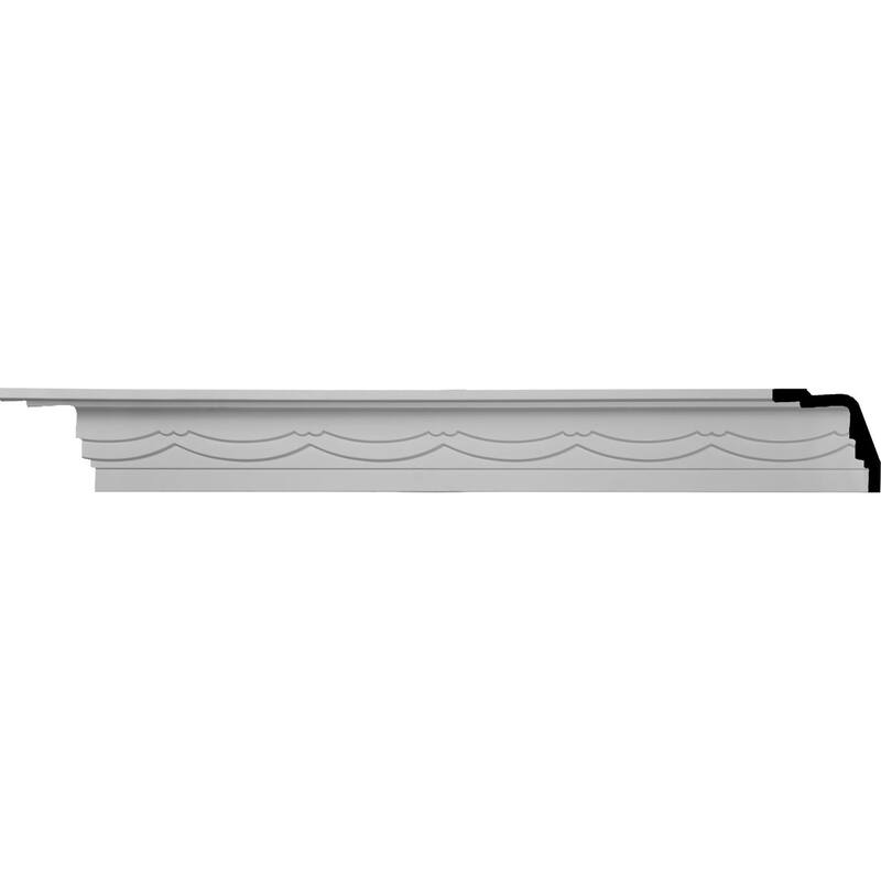 Bateman Swag Crown Moulding - 4 1/8"H x 4 1/4"P x 5 7/8"F x 94 1/2"L - 4 1/8"H x 4 1/4"P x 5 7/8"F x 94 1/2"L