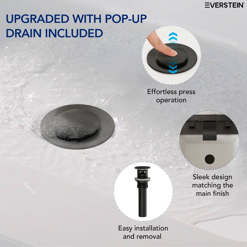 Widespread Bathroom Faucet 3 Hole, Double Handle Waterfall Bathroom Sink Faucet with Drain Assembly