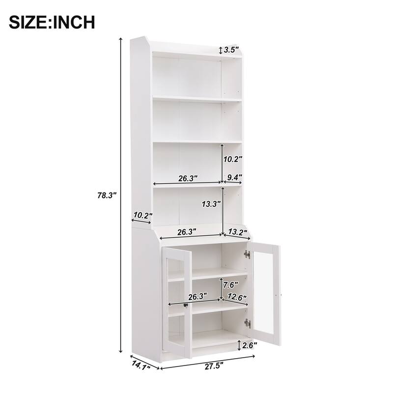 Contemporary Bookshelf with Adjustable Shelves for Living Room
