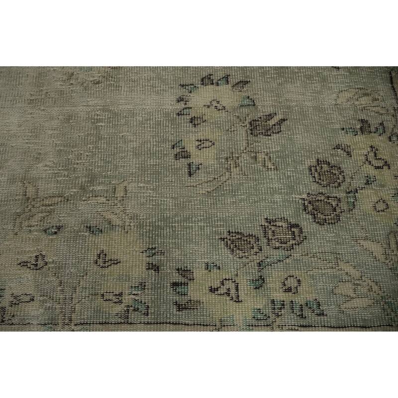 Hand Knotted Oriental 100% Wool Carpet Transitional Floral Green Anatolian Area Rug - 9' 5'' X 5' 6''