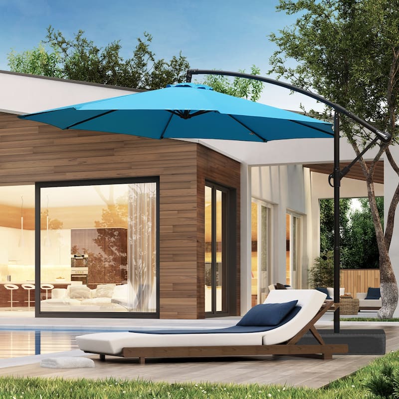 Aoodor 10 ft. Patio Offset Hanging Cantilever Patio Umbrella