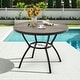 preview thumbnail 36 of 41, EROMMY Outdoor Dining Set, Swivel Rocking Chairs, Rectangular Table w Umbrella Hole, Patio Furniture Set for Backyard Round Table x1