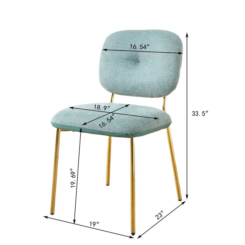 Modern Dining Chairs Set of 2,Upholstered Accent Chairs with Metal Legs -Contemporary Kitchen & Dining Room Seating