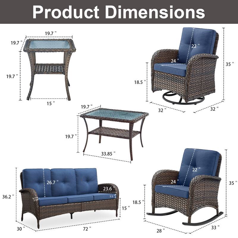 Gymojoy Outdoor Wicker Patio Furniture Sofa & Chair Set - Luxurious Comfort, Weather-Resistant