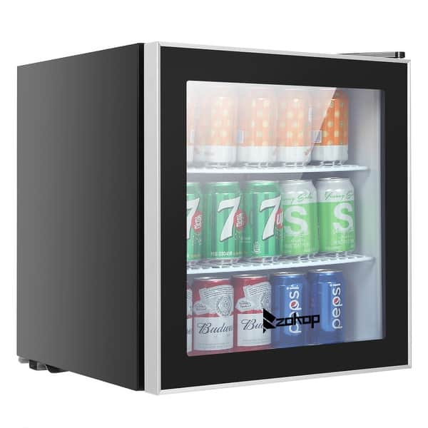 1.6Cu.Ft Stainless Steel 60CAN Beverage Refrigerator Center Black ...