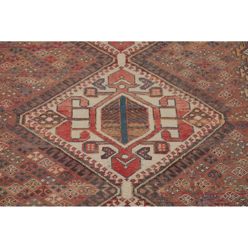 Tribal Bakhtiari Vintage Persian Area Rug Hand-Knotted Wool Carpet - 5'1" x 9'11"
