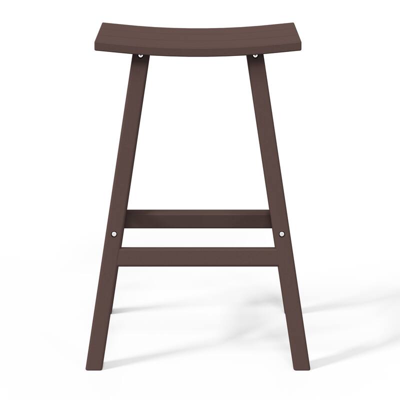 Laguna Hdpe All Weather Outdoor Patio 29" Saddle Seat Bar Stool (Set Of 2)