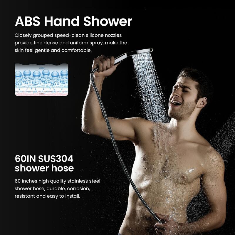 Pressure Balanced Ceiling Mounted 3-Function Shower System with Rough In Valve