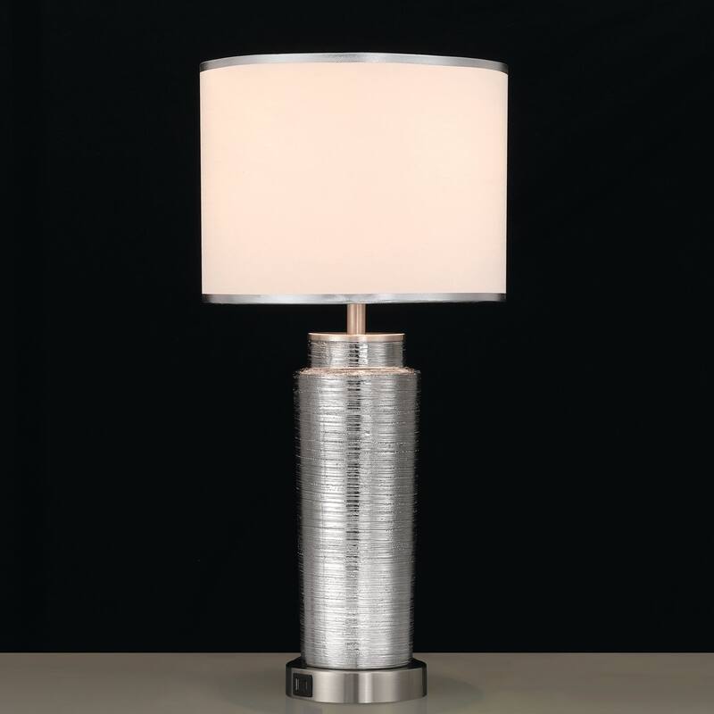 Acroma 25 '' Modern Ceramic Table Lamp with USB Ports - 1-light