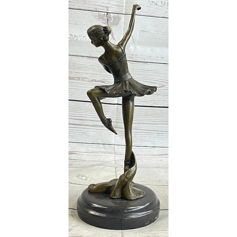 Signed Original Prima Ballerina Dancer Bronze Statue Sculpture Figure 12.5 Inches X 5 Inches