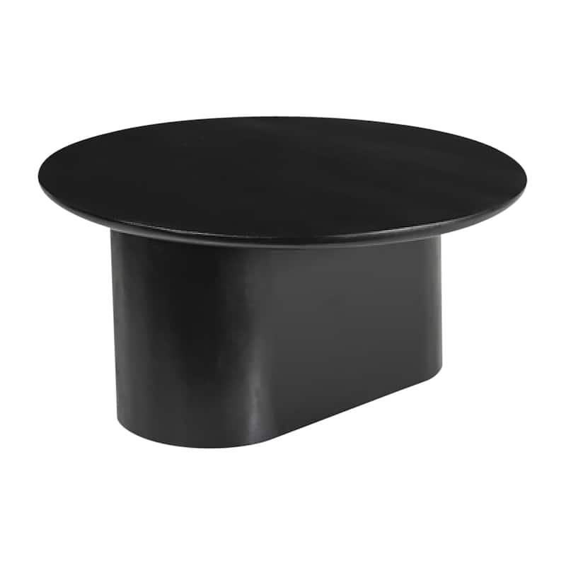 Sagebrook Home Modern Round Wood Black 32" Minimalist Coffee Table - 32" x 32" x 15"