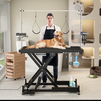 Update electric pet grooming table, 110V/220V professional groomer recommend super Deluxe electric pet grooming table