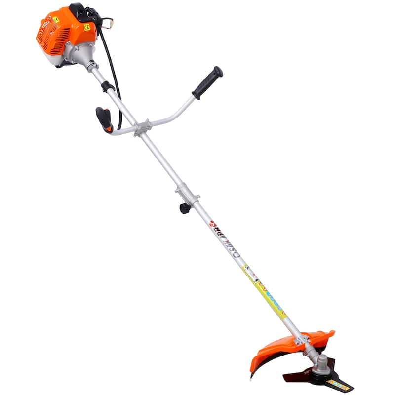 Orange 52cc 2-Stroke Gas String Trimmer and Brush Cutter Combo with Powerful Engine - 73.50”L x 25”W x 15.50”H