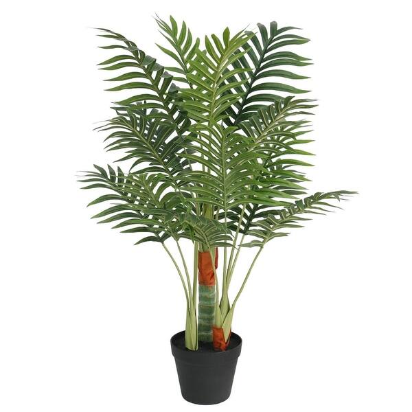 slide 2 of 11, vidaXL Artificial Palm Tree with 3 Trunks Green 33.5"/47.2"/70.9" PP 33.5"