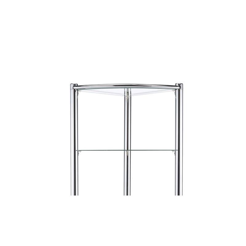 Triangle Display Shelf Tempered Glass/Chrome Frame