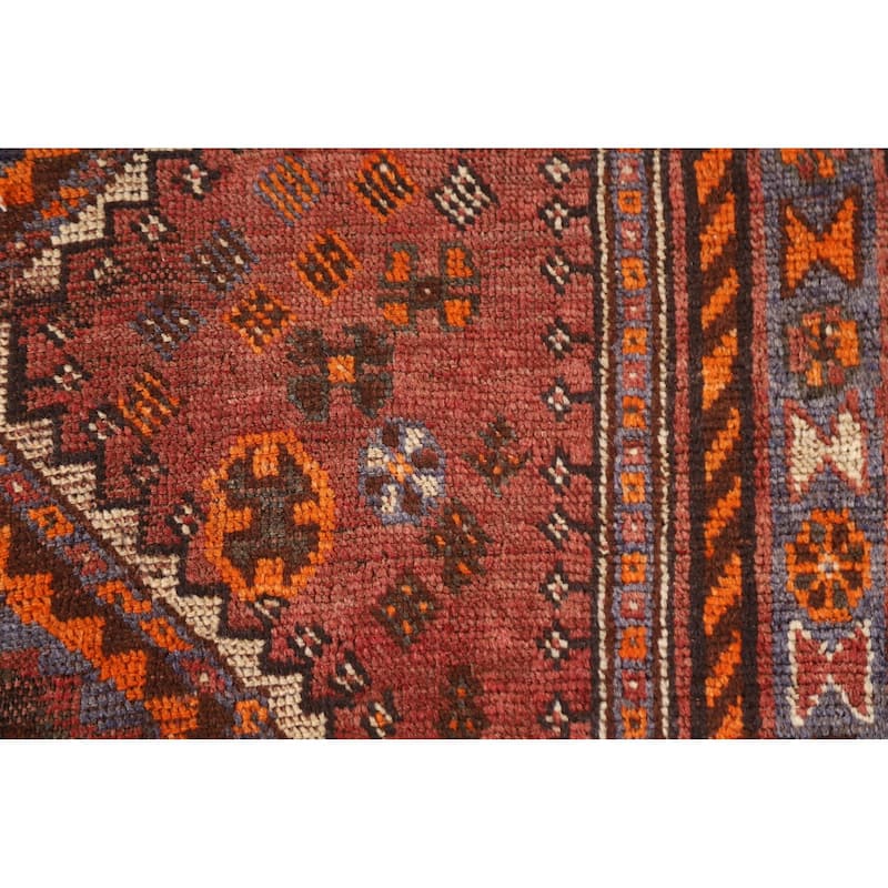 Pre-1900 Antique Qashqai Persian Rug Handmade Wool Carpet - 3'1"x 6'0"