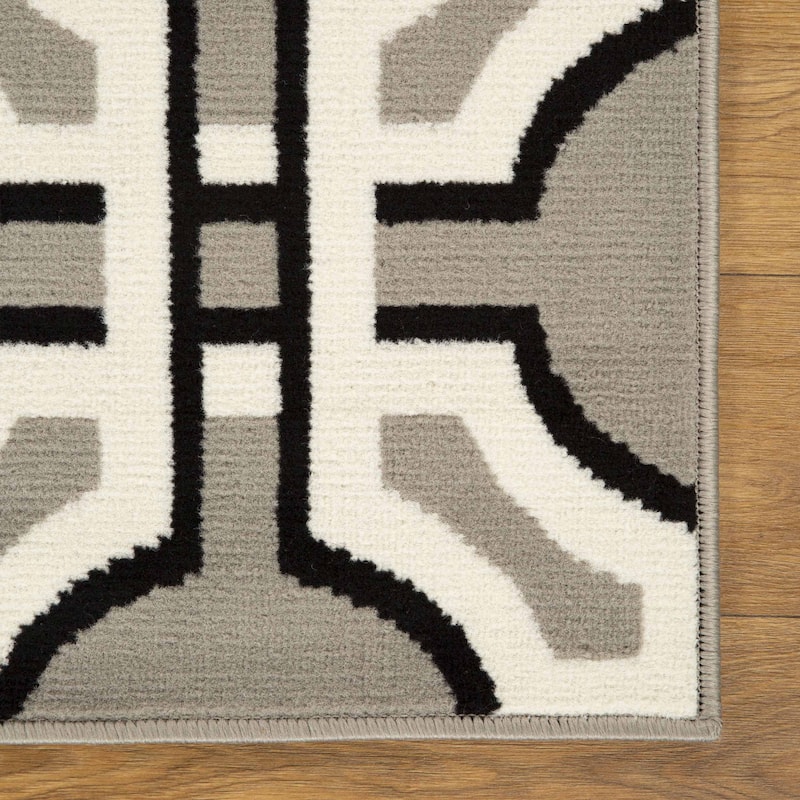 Modern Geometric Art-Deco Trellis Power-Loomed Indoor Area Rug by Superior