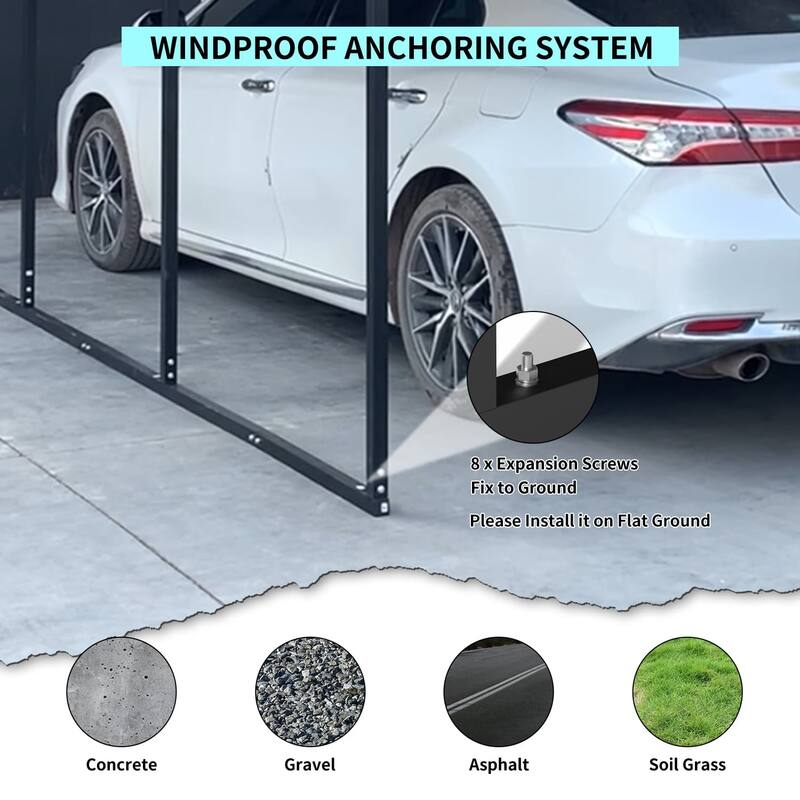 Outdoor Heavy Duty Metal Garage Car Shelter Carport for Boats, Truck