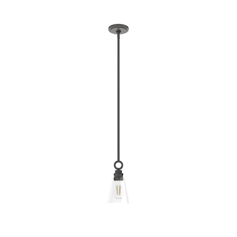 Hunter Klein 6" 1-Light Glass Mini Pendant - Kitchen Island, Dining Room - Industrial, Contemporary, Transitional