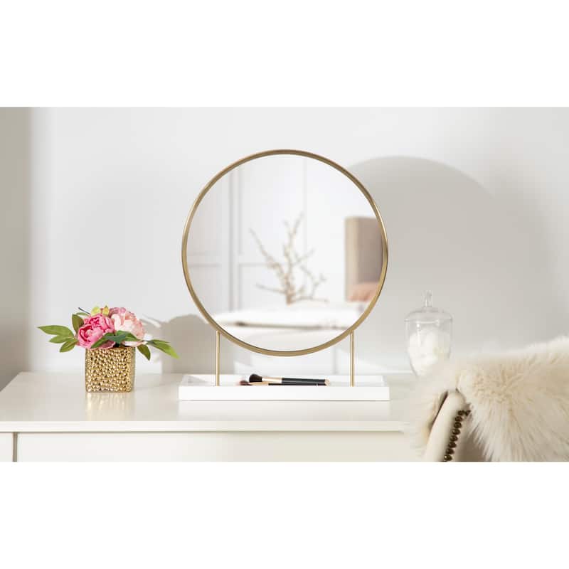 Kate and Laurel Maxfield Round Tabletop Mirror