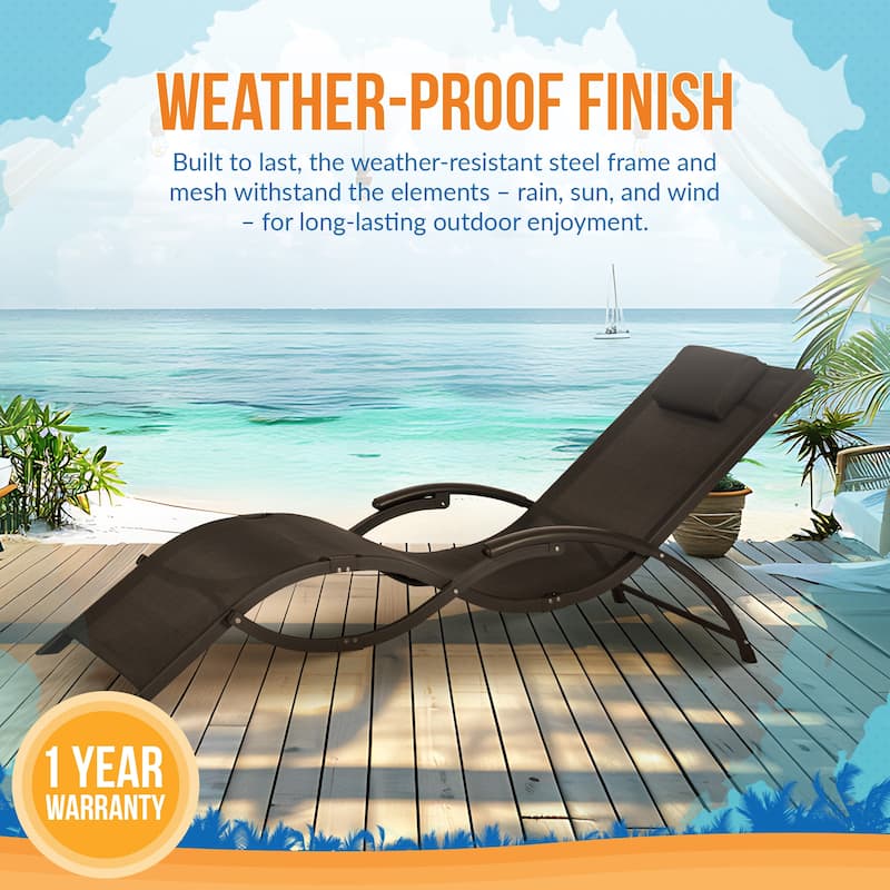 Sea Breeze Ultra Comfortable Foldaway Cool Mesh Lounger - Black