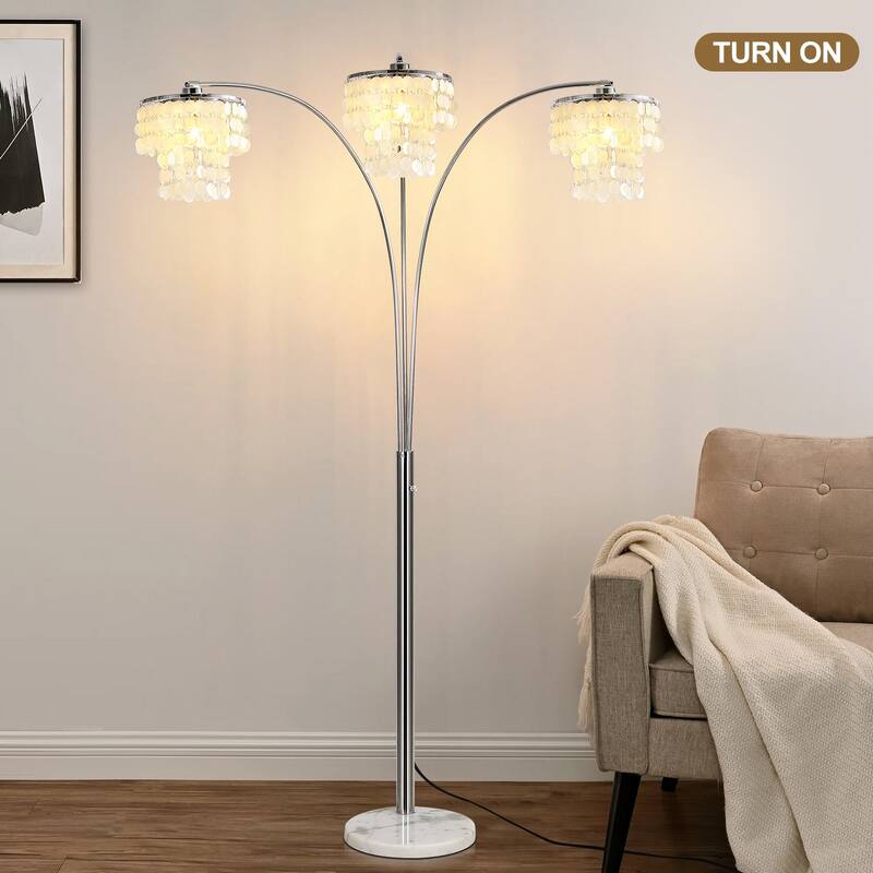 Brio 90" 3-Light Modern Arc Floor Lamp - 90